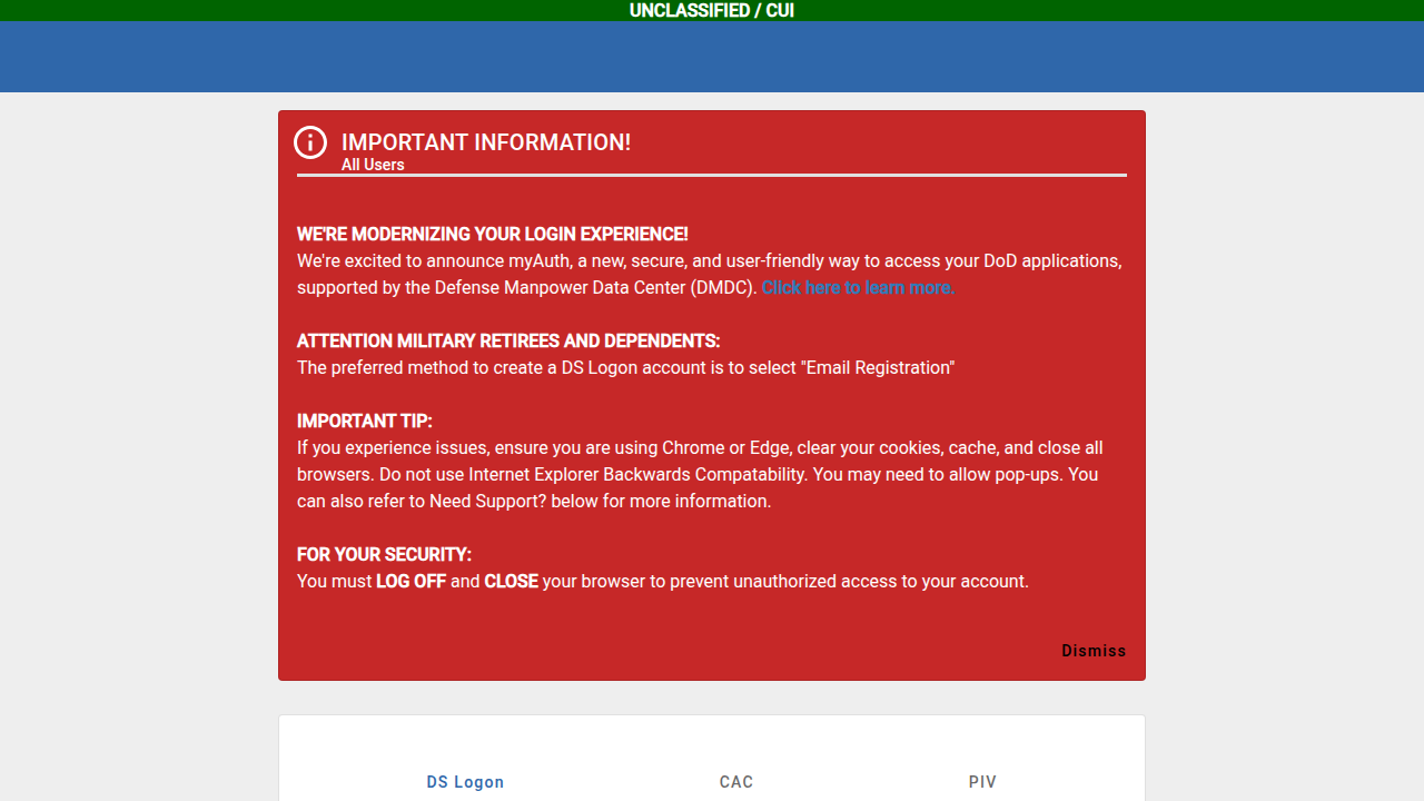A screenshot of the MHS Genesis Patient Portal login page, demonstrating the interface for military families to access their health records.