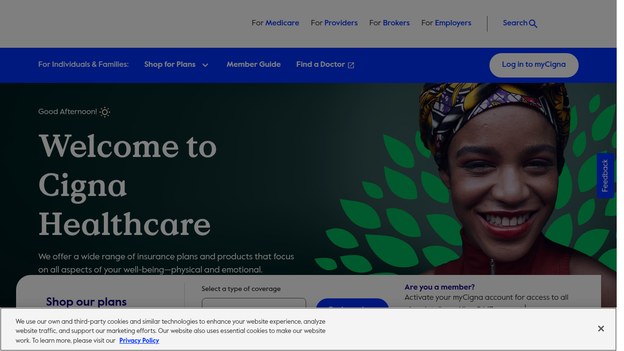 The official Cigna homepage, a starting point for understanding their insurance offerings and services.