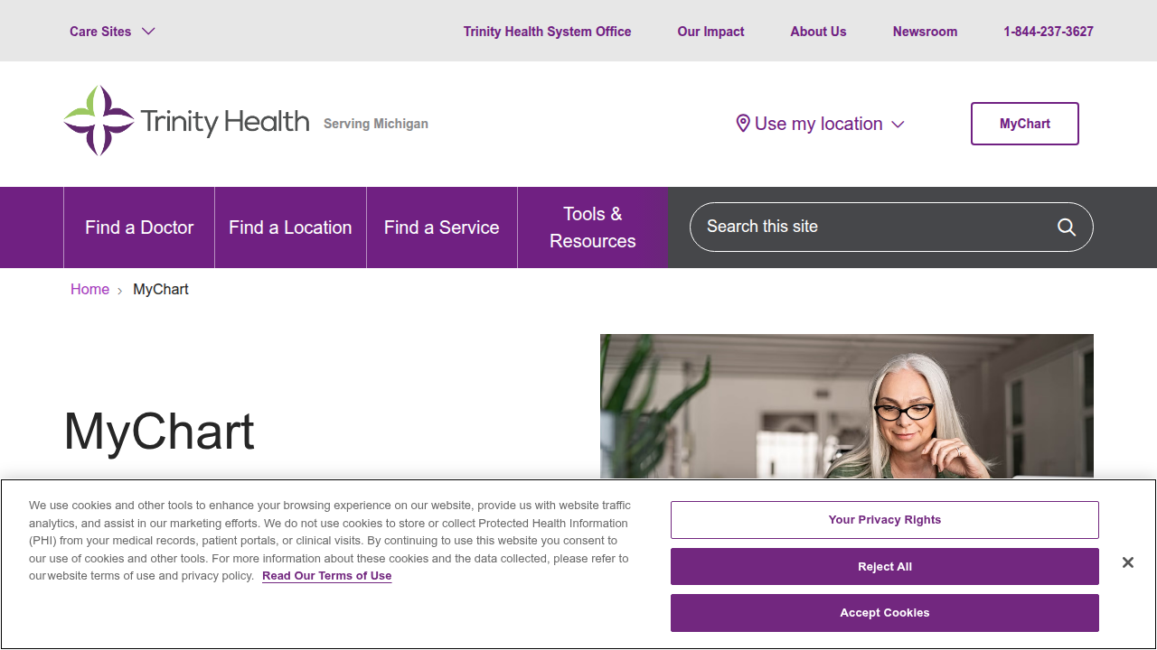 Explore the Trinity Health MyChart homepage, your secure gateway to managing medical records and communicating with your care team.