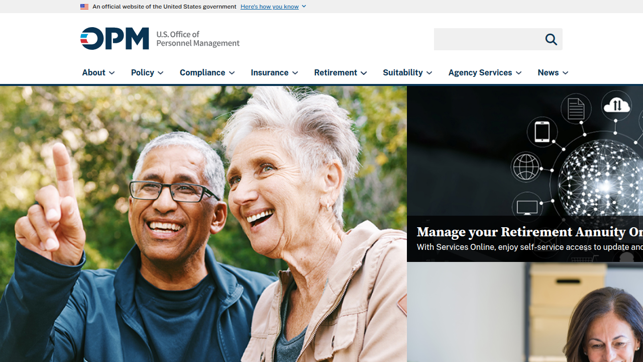 Screenshot of the U.S. Office of Personnel Management's EAP information page, detailing Employee Assistance Programs.