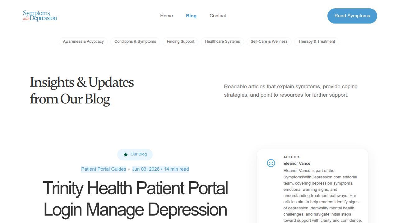 A guide for the Trinity Health patient portal, demonstrating how similar digital health tools are structured.