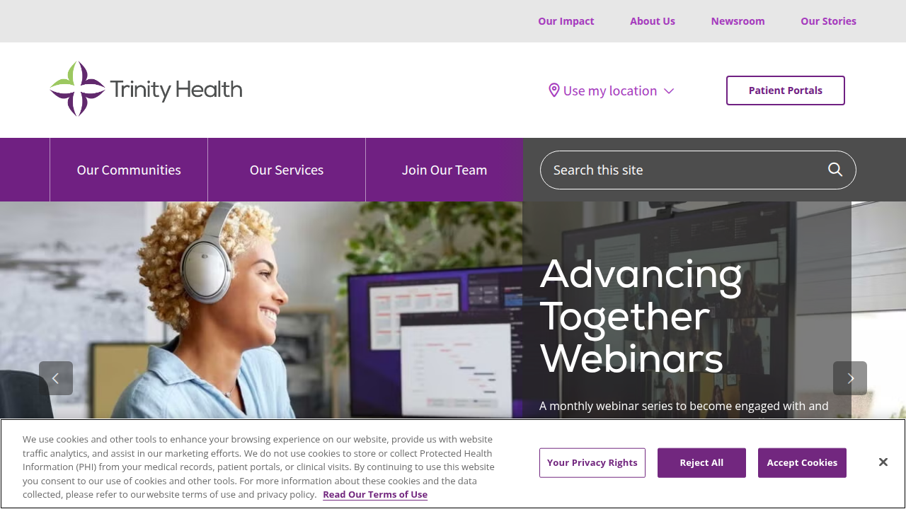 The Trinity Health portal offers a gateway to managing your health, including mental wellness resources.